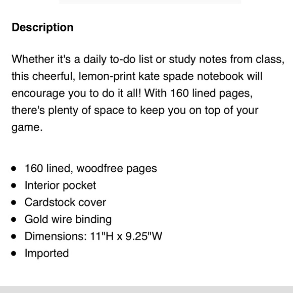 Kate Spade Large Spiral Notebook - Picture 5 of 5